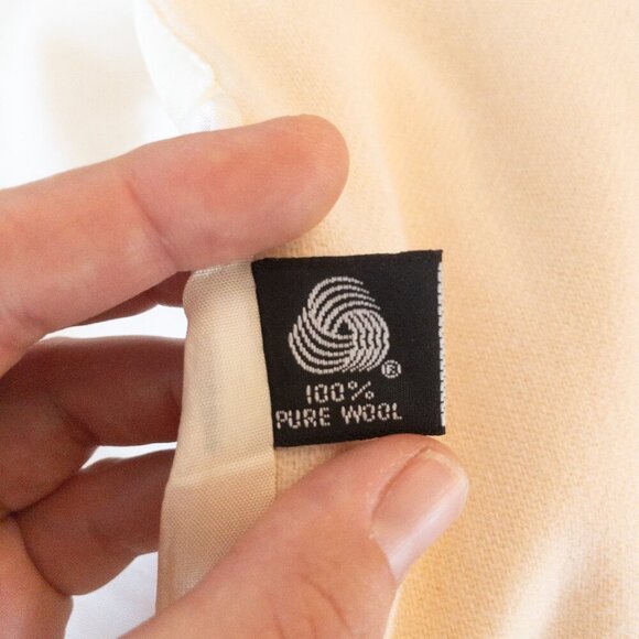 Vintage Portrait 100% Pure Wool Long Coat | Size M | Cream Minimalist Classic - Picture 5 of 5